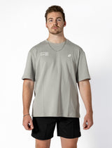 One more rep oversized tee Stone Gray front